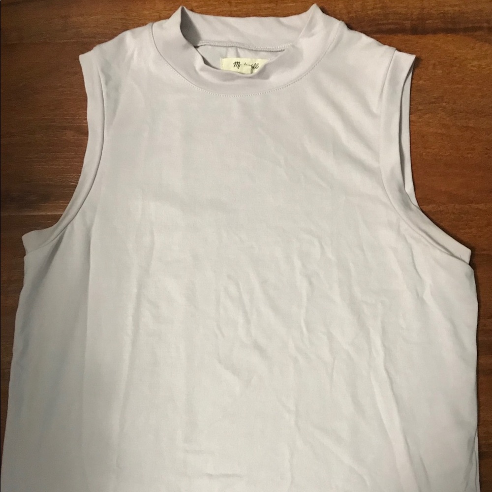 Madewell mock neck sleeveless top lavender